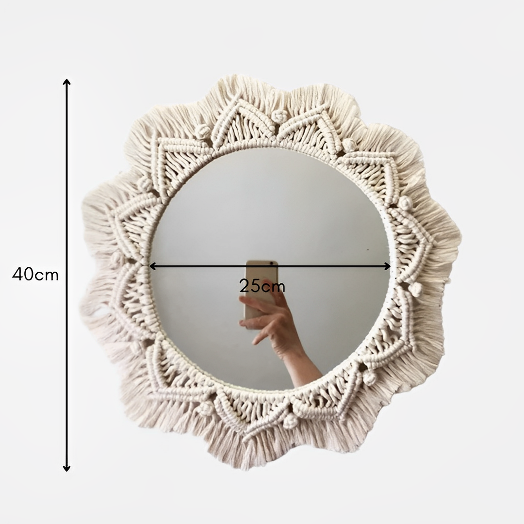 Grand miroir macramé