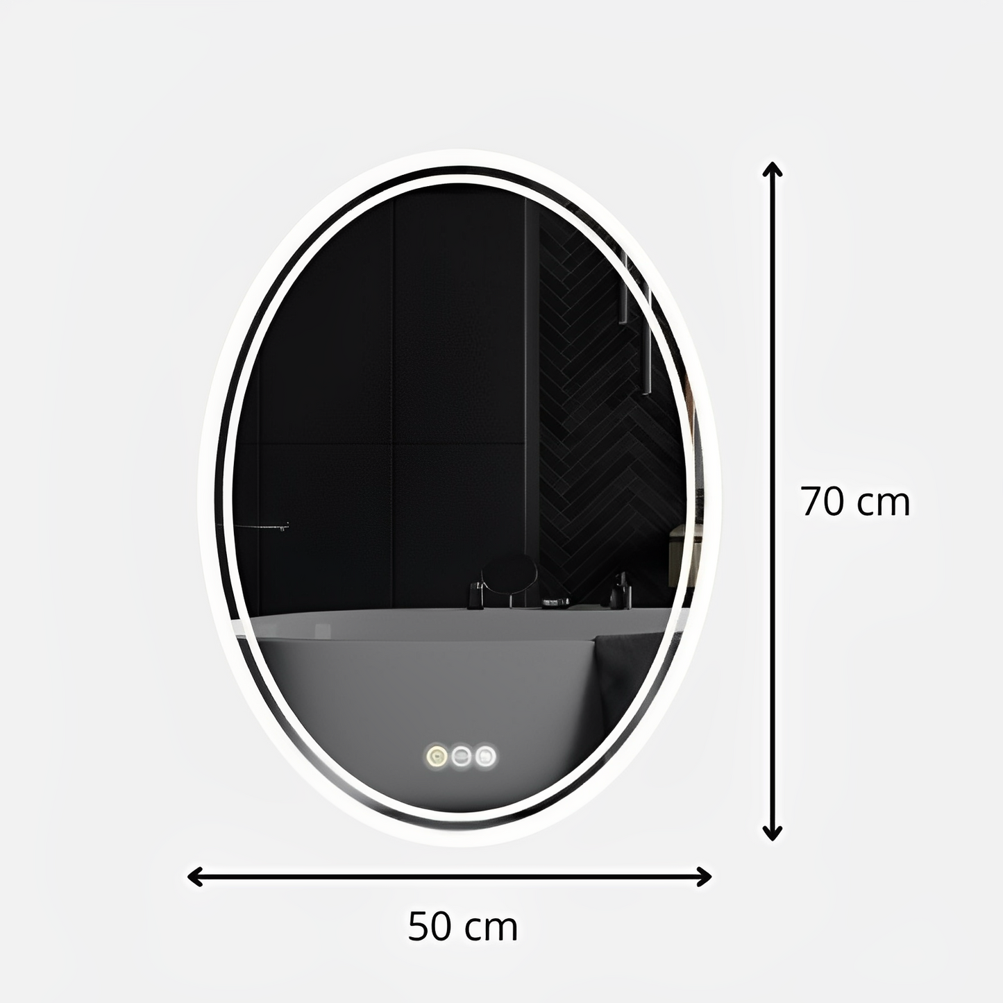 Miroir lumineux ovale