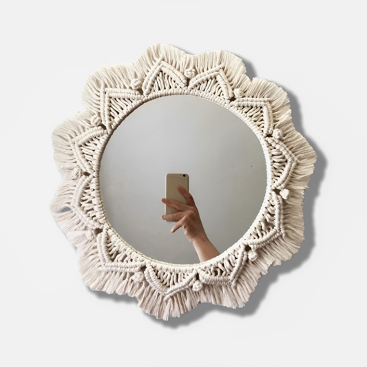 Miroir macramé