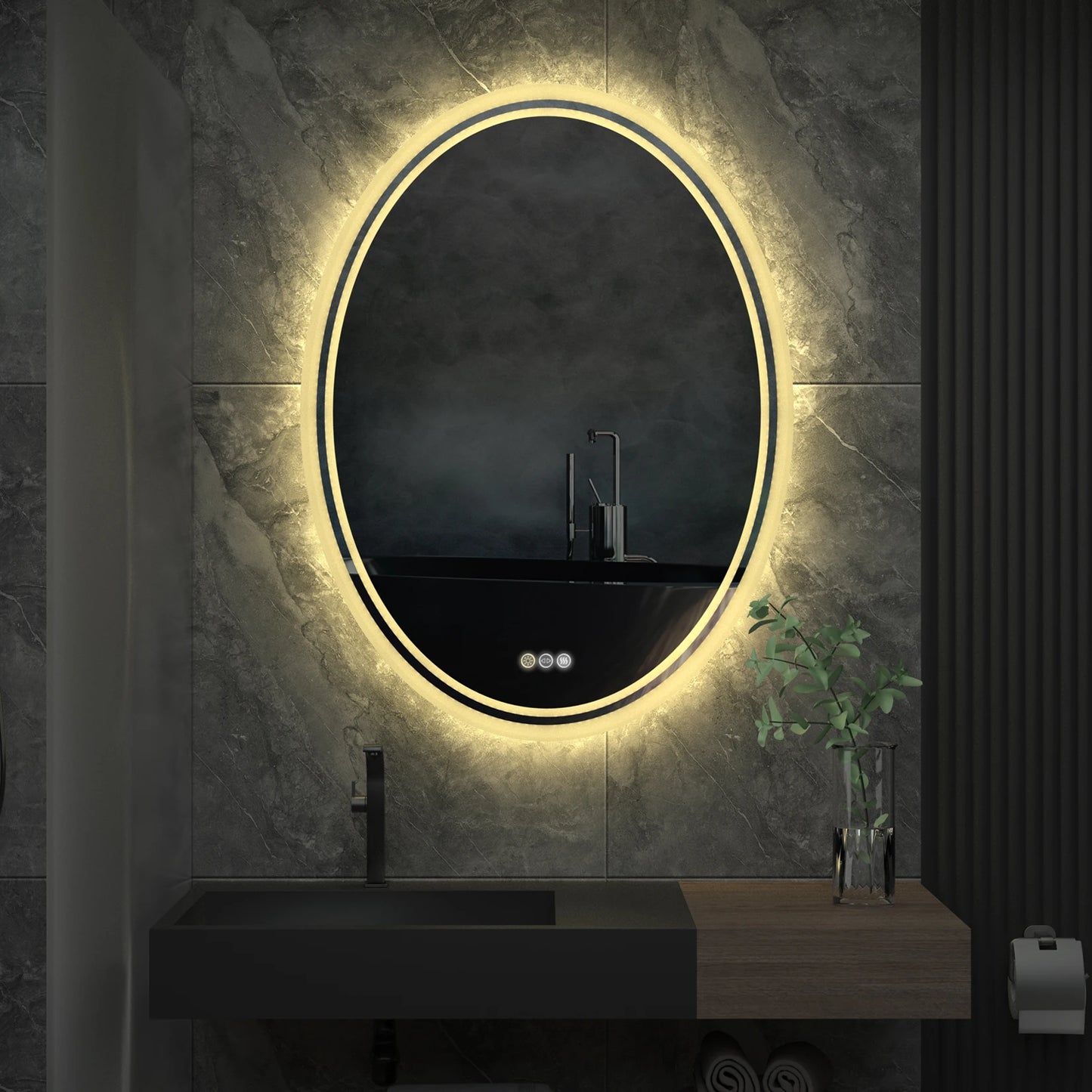 Miroir lumineux ovale