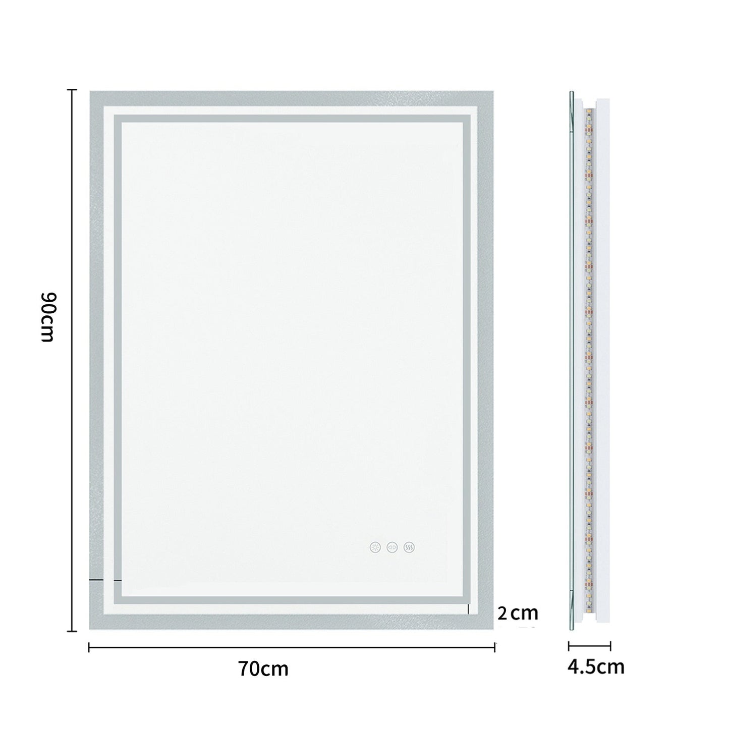 Grand miroir salle de bain lumineux