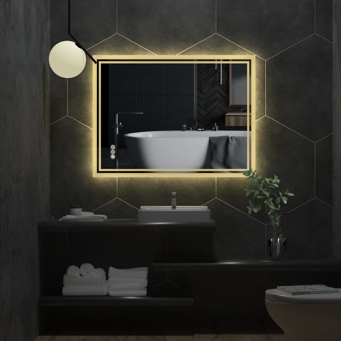 Grand miroir salle de bain lumineux