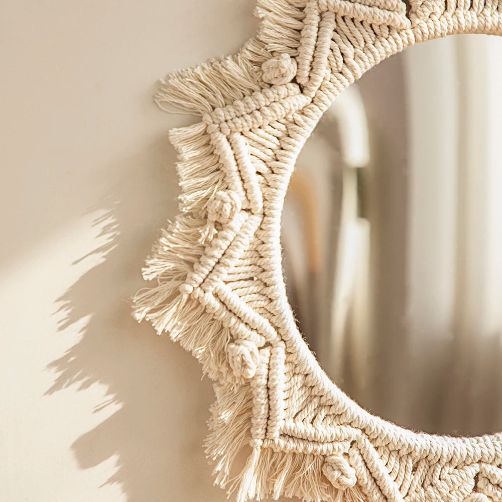 Miroir macramé