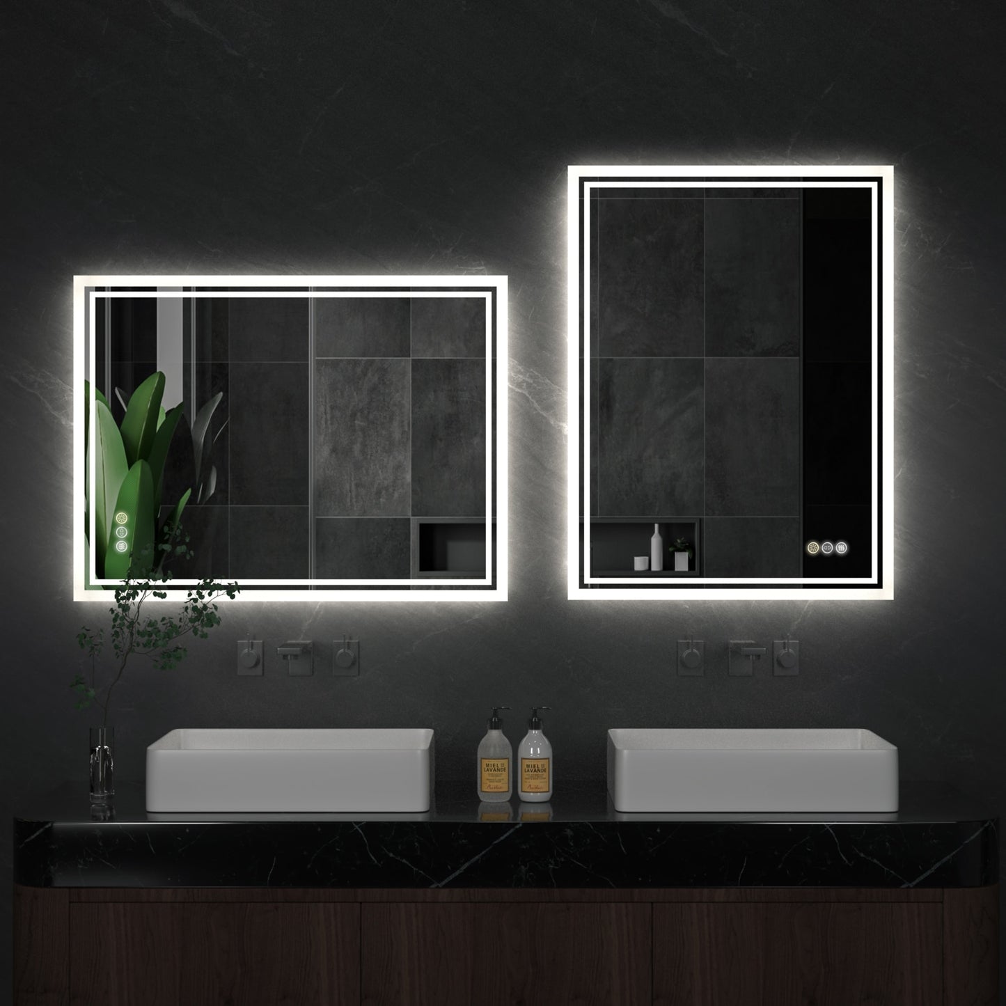 Grand miroir salle de bain lumineux